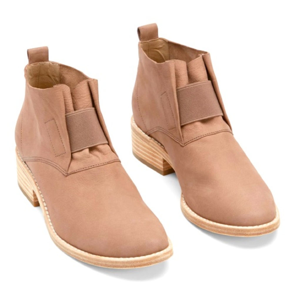 Eileen Fisher Soul Tumble Nubuck bootie, tan, 7 1/2